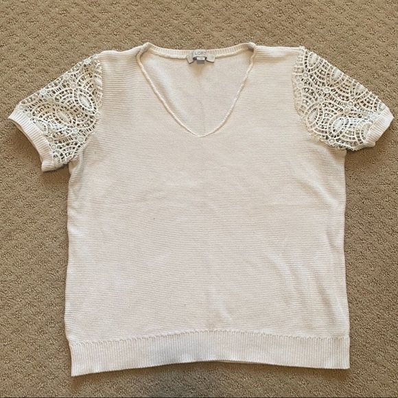 Loft Lace sweater tee - Picture 2 of 7